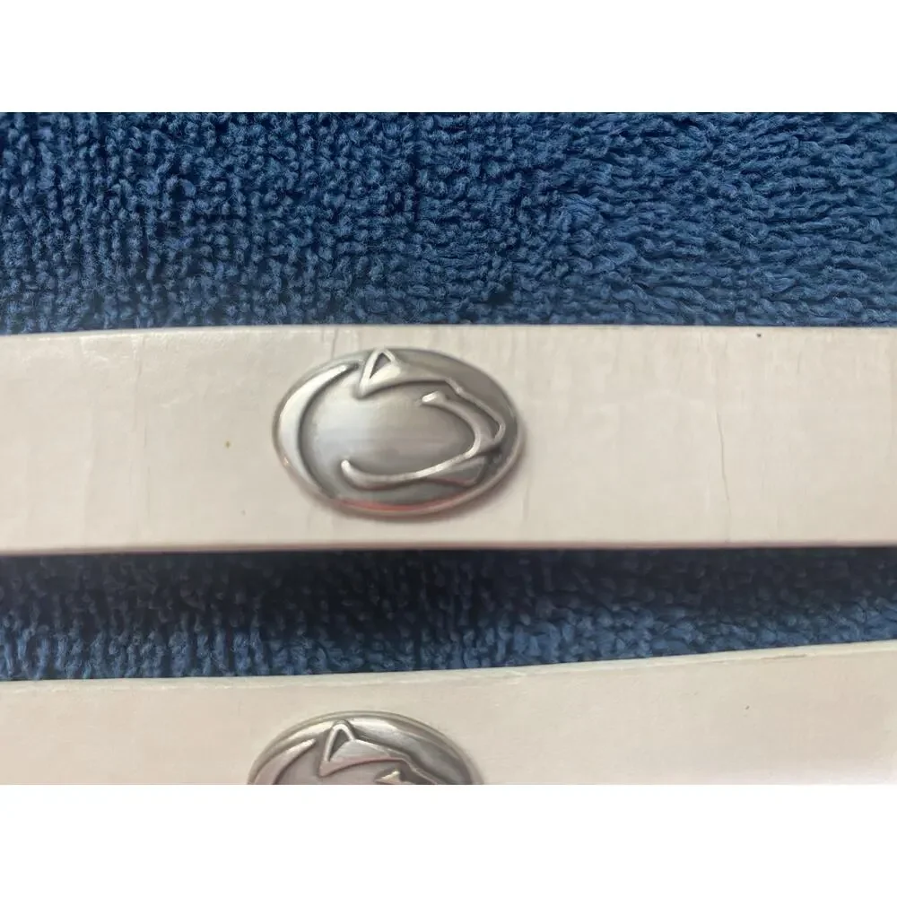 Penn State Nittany Lions White Leather Dog Collar With Conchos Multiple Sizes
